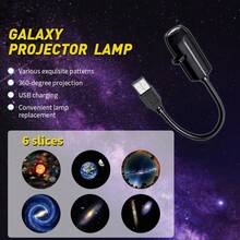 USB LED 銀河投影燈，360°旋轉可調 3/6/10 種星空圖案，可更換燈片，USB供電。臥室天花板星空浪漫氛圍裝飾，露營車戶外露營，天文教育，復活節、聖誕節、情人節、生日禮物 - USB氣氛投影燈 - 查看 11