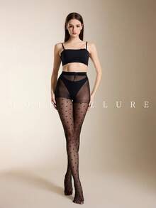 MOIRÉALLURE A Pair Of Versatile, Fashionable And Classic Pantyhose Suitable For Daily Commute, Nightclub And Various Styling Needs - Black - View 3