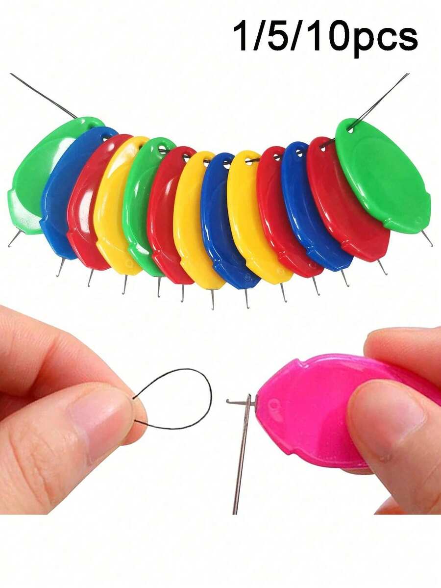 1/3/7/10/15/20pcs Plastic Thread Stripper,Vibrant Cylindrical Needle Threaders - Effortless Sewing Tool Kit -Durable DIY Accessories For Beading & Fine Threads - Perfect Elderly Threading, Plastic Thread Stripper, Modern Plastic Needle Threader