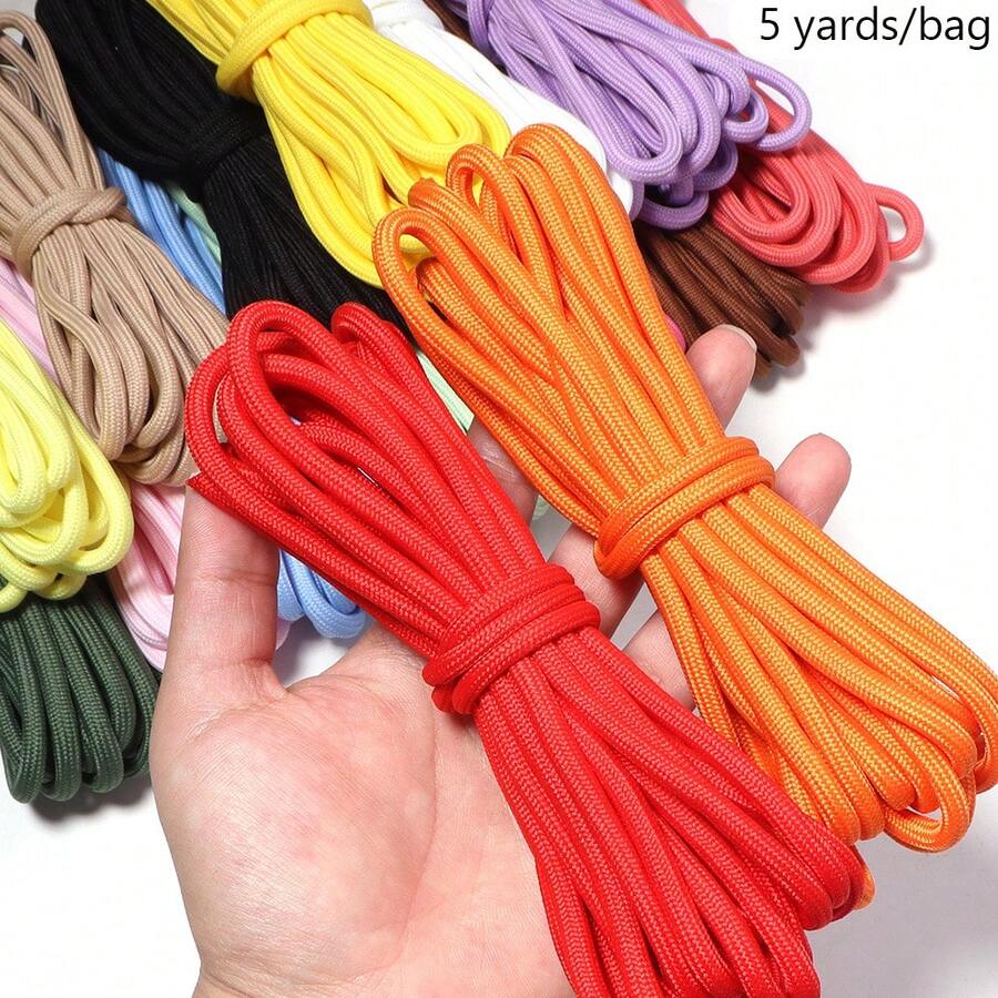 5m/Pack Polyester Braided Rope, Polyester Core Climbing Rope 5mm, Multipurpose Safety Cord Suitable For Pet Leashes, Craft Trims, DIY Projects, Phone Straps, Keychains, Bag Charms