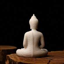 White Marble Bodhisattva Statue Tea Pet Ornament, Suitable For Aquarium Decor, Office Desk, Garden And Modern Chinese Tea Space, Best Gift For Birthday And Graduation - C - View 6