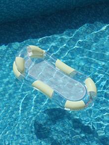 Cute Macaron Color Pool Float Set, Glitter Sequin Inflatable Swim Ring + Mesh Water Hammock Lounge Chair, Essential For Adult Summer Vacation - Multicolor - View 3