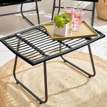 Outdoor Indoor Wicker Rattan Garden Furniture Sofa Chair Table Set With Natural Cushion For Patio Balcony - Black - View 8