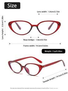 1pc Unisex Solid Color Cat Eye Flat Glasses Casual Plastic Fashion Eyewear Suitable For Daily Travel Party Street Photo Versatile Baccessory - Clear - View 4