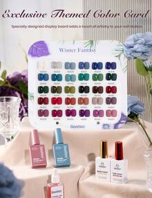 Beetles 30 Colors 10ml Each HEMA Free Winter Fantasy Gel Polish Kit With Top And Base Coat, Swatch Card Soak Off UV LED Manicure - 30 Colors 10ML HEMA-free Winter Fantasy - View 3