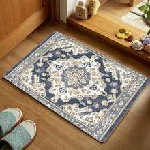 1pc DOORMATE Bohemian Style Pattern Soft Thickened Non-Slip Easy To Clean Sponge Floor Mat Entrance Floor Mat Machine Wash Entrance Door Carpet Porch Mat Bathroom Carpet Carpet Kitchen Floor Mat Bedroom, Living Room Interior Decoration Carpet - White - View 1