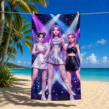 1pc Multi-Style K-POP Anime Girl Group Print Microfiber Beach Towel, Quick-Dry Soft Absorbent, Suitable For Bathroom, Beach, Pool, Gym - Multicolor - View 14