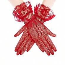 1 Pair Women's Elegant Vintage Lace Gloves | Long Arm Length, Soft Floral Pattern, Suitable For Weddings, Tea Parties, Balls And Various Formal Occasions - Available In White, Red, Black, Exquisite Craftsmanship, Essential Accessory For Ball Outfits - Multicolor - View 11