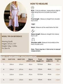 Women's Elegant Shirt Collar Long Sleeve Dress, Suitable For Daily Wear And Vacation, Spring/Summer - Mauve Purple - View 5