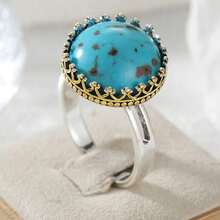 Vintage Oversized Oval Ring, Antique Finish; Bohemian Style Accessory - Two-color - View 2