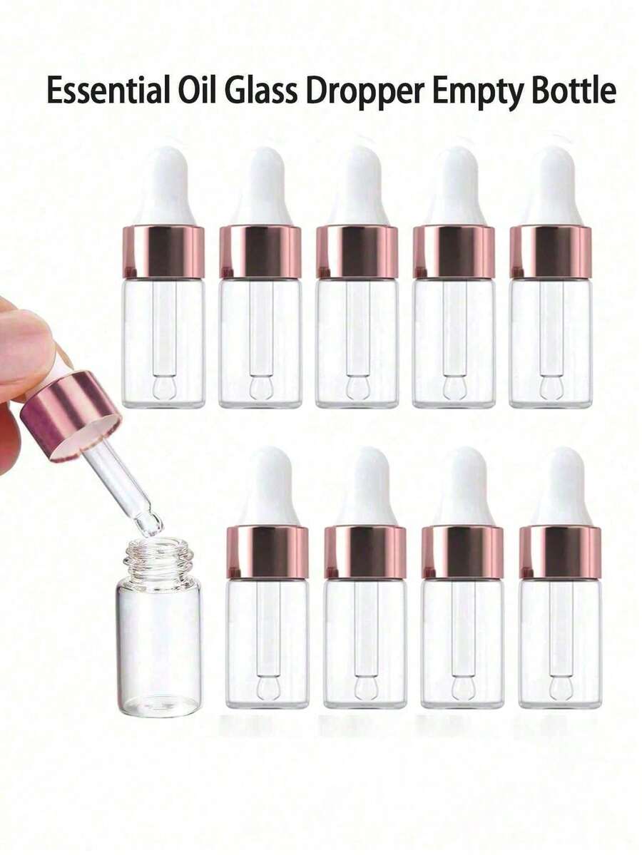 Essential Oil Glass Dropper Empty Bottle - Frosted Surface Sample Dispensing Bottle; Equipped With Glass Dropper, Suitable For Various Essential Oil Dropper Bottles, Perfumes, Aromatherapy And Cosmetic Dispensing Containers. - Multicolor - View 1