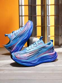 Women's Running Shoes, Women's Fashion Thick Sole Sneakers Carbon Plate Shock Absorbing Sole Casual Sports Shoes, Height Increasing Footwear Suitable For Marathon Running, Gym Workout, Outdoor Activities, Thick Sole Walking Shoes All Seasons - Interstellar Blue - View 16