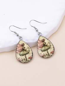 1 Pair Vintage Fairy Tale Elf 316 Stainless Steel Water Drop Ear Hooks, Suitable For Women's Daily Wear - Green - View 6