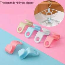 Small Hanger Suitable For Connecting Hooks Inside Wardrobe, Stackable Plastic Wardrobe Cap Rack, Thickened Plastic Connecting Hanger Clip, Suitable For Various Types Of Hangers. Used For Organizing And Connecting Hangers Inside Wardrobe, Stackable. Smooth Craftsmanship, Made Of New PP Material. Suitable For Holidays, Summer And Travel. - White - View 12