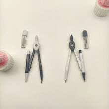 2PCS Creative Metal Minimalist Compass Set With Lead Core - Random Color - Office Drawing Tools, Math Teaching Stationery, Industrial Drafting Supplies - Back To School Student Stationery - A - View 7