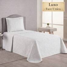 Luxury Single Bedspread, One-Sided, 2 Pieces, Ultrasonic Quilting, 11 Colors Available - White - View 3