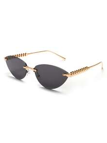 1 Paar Katzenaugen-Metall-Modemode-Brille, Retro personalisierte vielseitige lässige Damenbrille, geeignet für den täglichen Gebrauch, Straßenfotografie, Urlaub, Reisen, Sommerstrand-Accessoires, Schulanfang, Schwarz - Schwarz - Übersicht 6