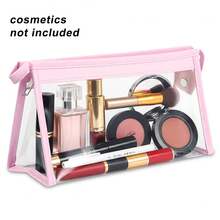 Small Transparent Makeup Pouch Clear Cosmetic Travel Bag Waterproof Toiletry Accessories Organizer Multipurpose Stationery Pencil Case For School Travel Daily Use - View 8