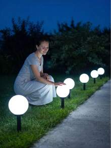 3/6 Pack Waterproof Solar LED Ball Pathway Lights Auto On/Off Outdoor Garden Landscape Lights For Lawn Walkway Yard Patio Holiday Decor - Solar Ground-mounted Lights - View 4
