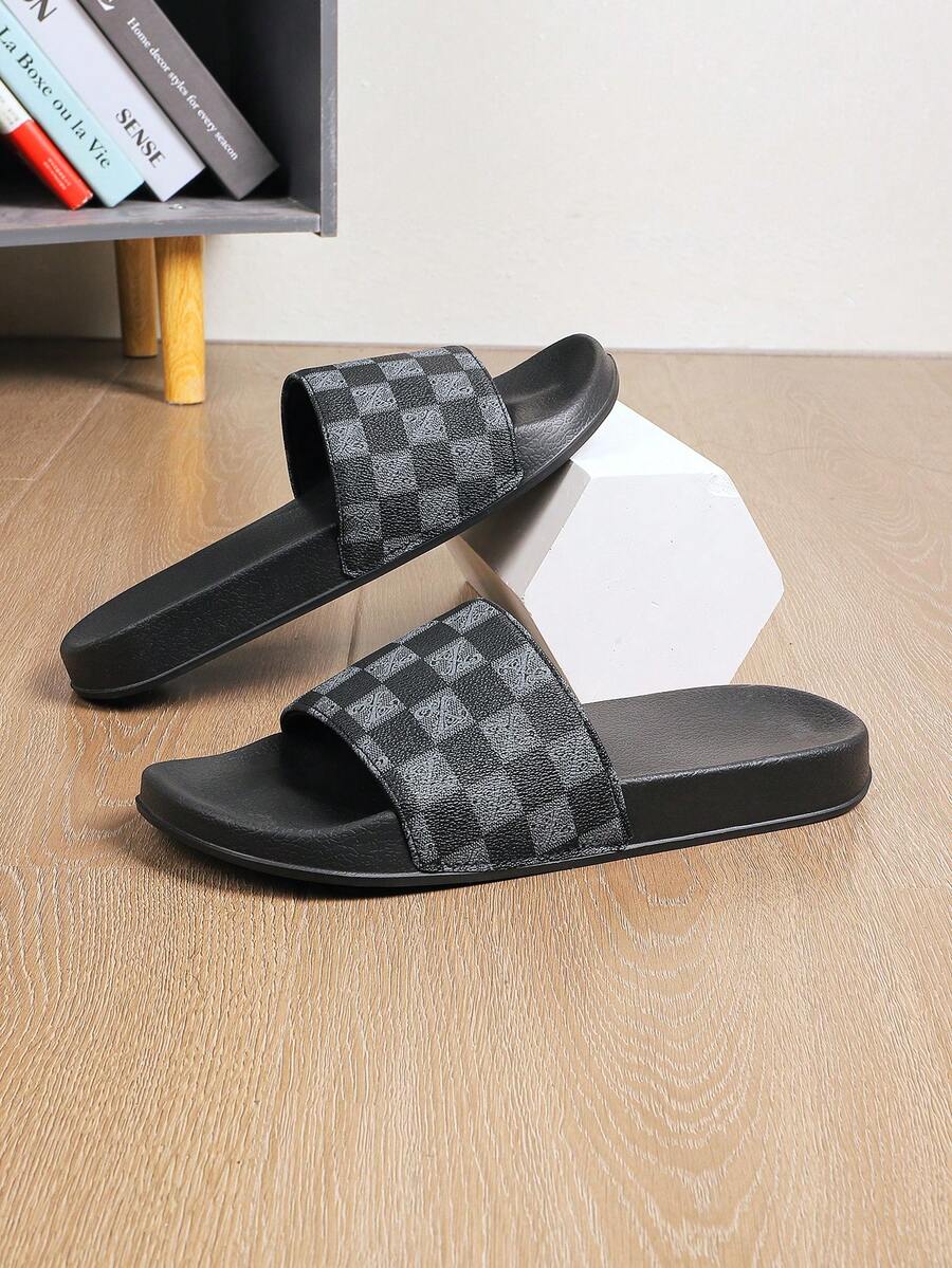 Men's Slippers - Minimalist Fashion - Home, Bathroom And Beach Slippers - Ultimate Comfort - Thick Sole - Easy To Clean - Black - View 1