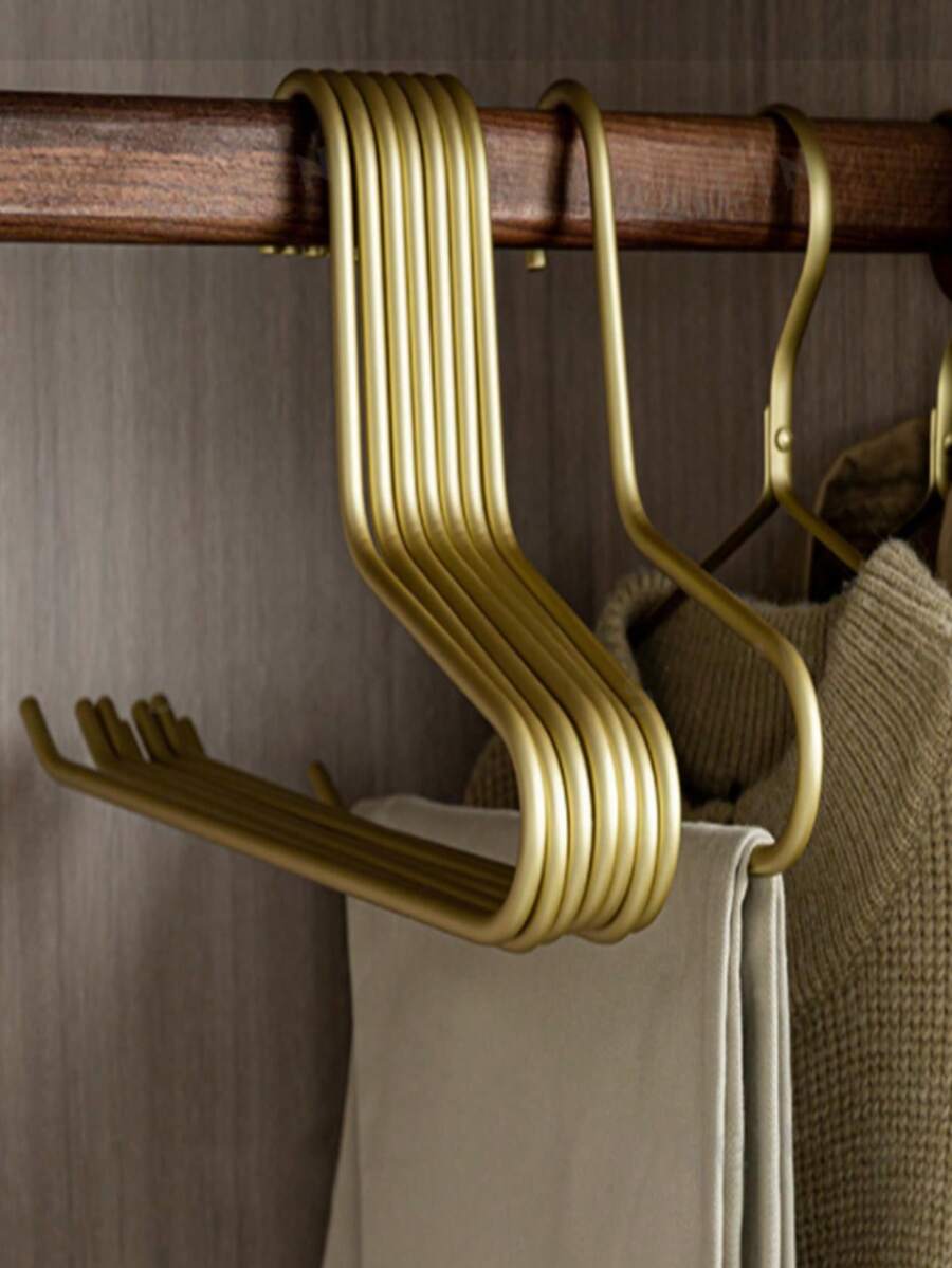 Aluminum Alloy L-Shaped Non-Slip Pants Rack For Home, Shopping Mall, Dormitory And Family - Gold - View 1