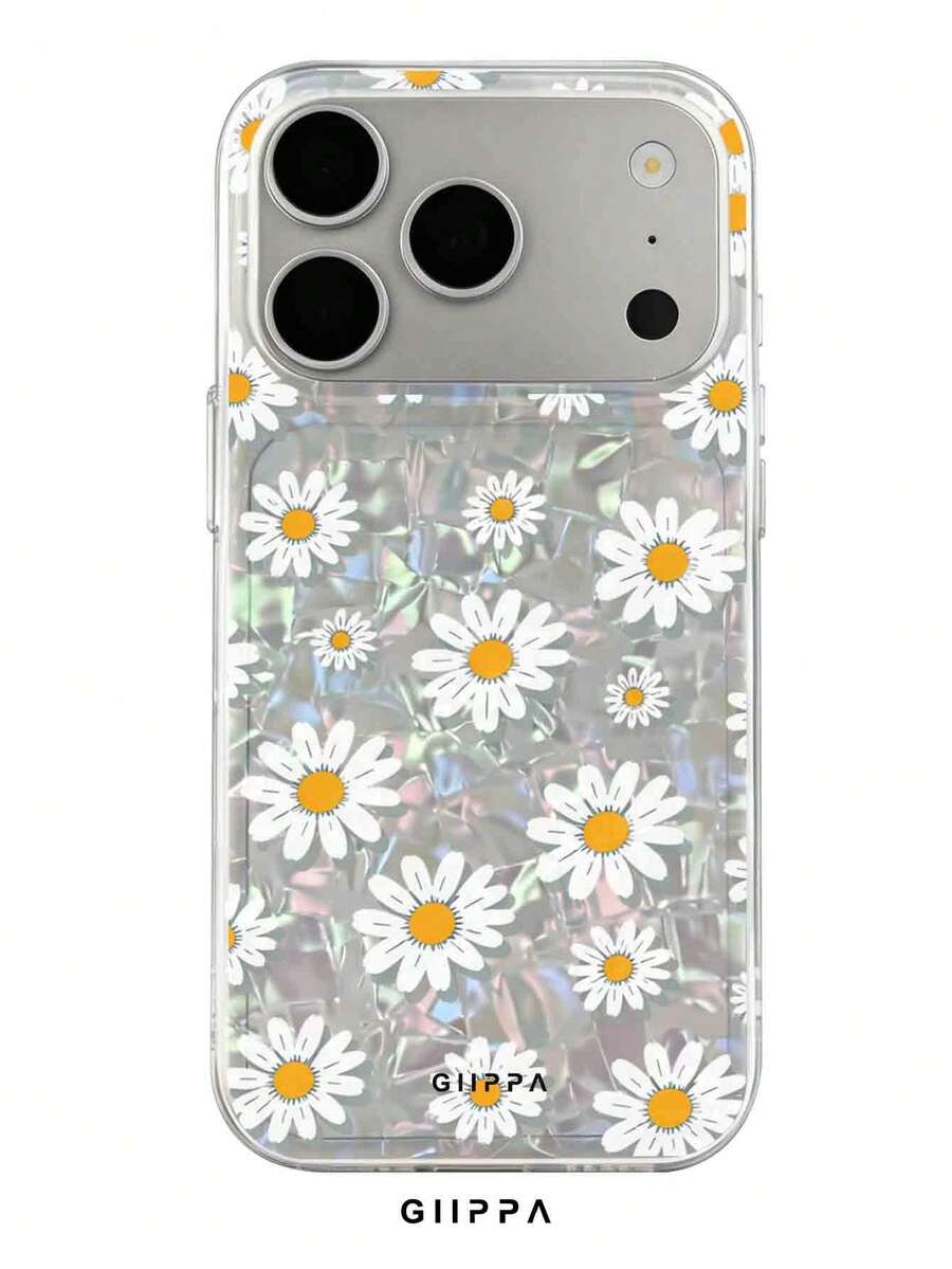 GIIPPA 1個貝殼圖案底部與碎花設計手機殼，Phone 17 Pro Max 手機殼，相容於 Phone 16 Pro Max、15 Pro Max、14 Pro Max，韓系高端時尚趣味手機殼，相容於 11/12/13/14/15/16 Pro Max Plus，優雅設計適合男女，聖誕節、情人節、復活節、婚禮季和生日送女友的完美禮物！ - 彩色 - 查看 1