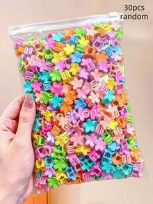 100/50/30pcs Macaron Color Small Flower Hair Clips, Durable Compact Non-Damaging Hair Accessories, Sweet Cute Hair Clips For Girls And Kids, Suitable For Daily Wear, School, Vacation And Party - Multicolor - View 9