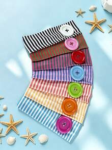 1pc New Dopamine Colored Striped Hairband - And Fashionable Headscarf Accessory For Women - Multicolor - View 5