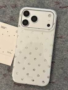 可愛圓點冰川紋理柔軟手機殼，適用於 iPhone 17 Pro Max 17 Pro 17 12 13 14 15 16 Pro Max 11 17 16 15 14 13 12，女性亮面保護套 - 白色 - 查看 4