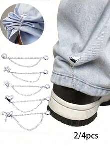 2/4 buah Klip Celana dan Klip Lengan Magnetik yang Dapat Diatur, Klip Ujung Celana yang Dapat Dilepas, Cocok untuk Celana dan Kaos, Gesper Klip Magnetik yang Kuat - MultiWarna - View 2