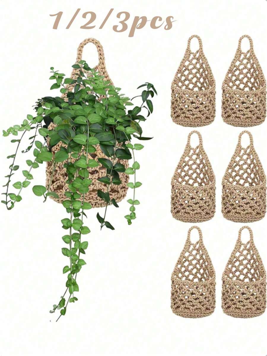 1/2/3 buah Pot Tanaman Gantung Dalam Ruangan, Cocok untuk Tanaman dengan Tinggi Hingga 4 Inci, Rak Tanaman Gantung Dinding Dalam Ruangan, Pot Bunga Gantung Dinding Dalam Ruangan, Tanaman Gantung - MultiWarna - View 1