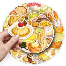 50張美味糕點、麵包、蛋糕、食物貼紙復古Ins 2D幻想Y2K市區美學貼紙禮物趣味貼紙80S 90s動漫貼紙適用於剪貼簿用品水瓶筆電手機行李箱筆記本，節日派對裝飾新年 - 50pcs - 查看 4