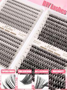 640pcs Soft Natural Single Cluster False Eyelashes, Mixed 10D/20D/30D/40D D Curl 10-16mm, Large Capacity Lightweight Portable, Suitable For Daily, Travel And Party Makeup Eyelash Extensions - D - View 3