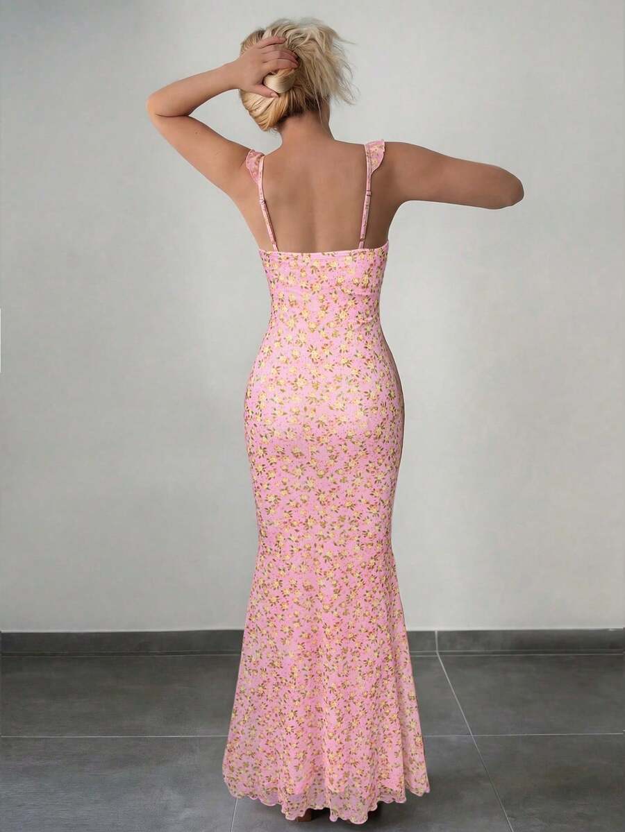 Sexy Summer Dress With Small Flowers – Comfortable And Daring For Your Days Off - 黑色 - 查看 1