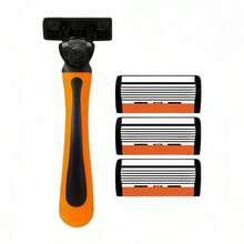 Classic 6-Layer Manual Razor Set, 1/2 Handle With 6/12/18/24/30 Blades , Manual Shave Razors For Daily Face Care 6-Layer Stainless Steel Razor Blades For Men - Replaceable For Smooth Shaves - Multicolor - View 13