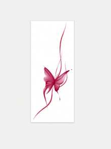 1 Pc Sleek Watercolor Butterfly Tattoo Sticker, Waterproof Temporary Fake Tattoo, Clean Abstract Red Design - Red - View 2