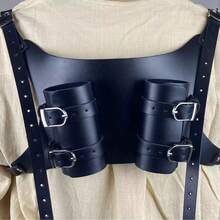 1pc Medieval PU Leather Back Sword Frog, Adjustable Sword Holster Sheath, Renaissance Warrior Costume Accessory,Party,Halloween - A - View 4