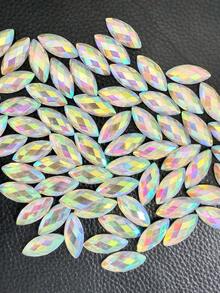 40入 10*22mm 水鑽AB色馬眼形平底樹脂水晶貼花免縫飾石，適用於服飾DIY手工藝 - 彩色 - 查看 3