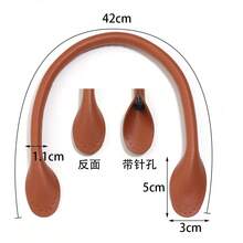 1pc Faux Leather Bag Straps, 16.54-Inch Length, Oil Edge Stitching, DIY Handbag Handles, Fashion Essential Replacement Accessories, Purse Making Oil Edge Stitching Durable Strap, DIY Wallet Making - Double Layer - View 3