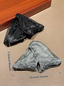 1個法式時尚網格水鑽三角髮夾，新款後腦勺髮髻髮夾，個性化便利派對出遊日常髮夾，女友禮物髮飾，海灘度假、服裝搭配、日常出遊髮型裝飾配件，情人節禮物髮飾，時尚必備！ - 彩色 - 查看 6