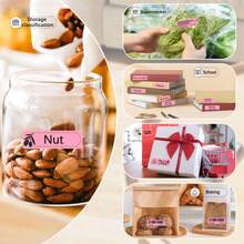 3 rollos de fondo rosa suave que hacen que el texto negro impreso sea claro, conveniente para la clasificación y ordenación por colores - Rosa - Ver 5