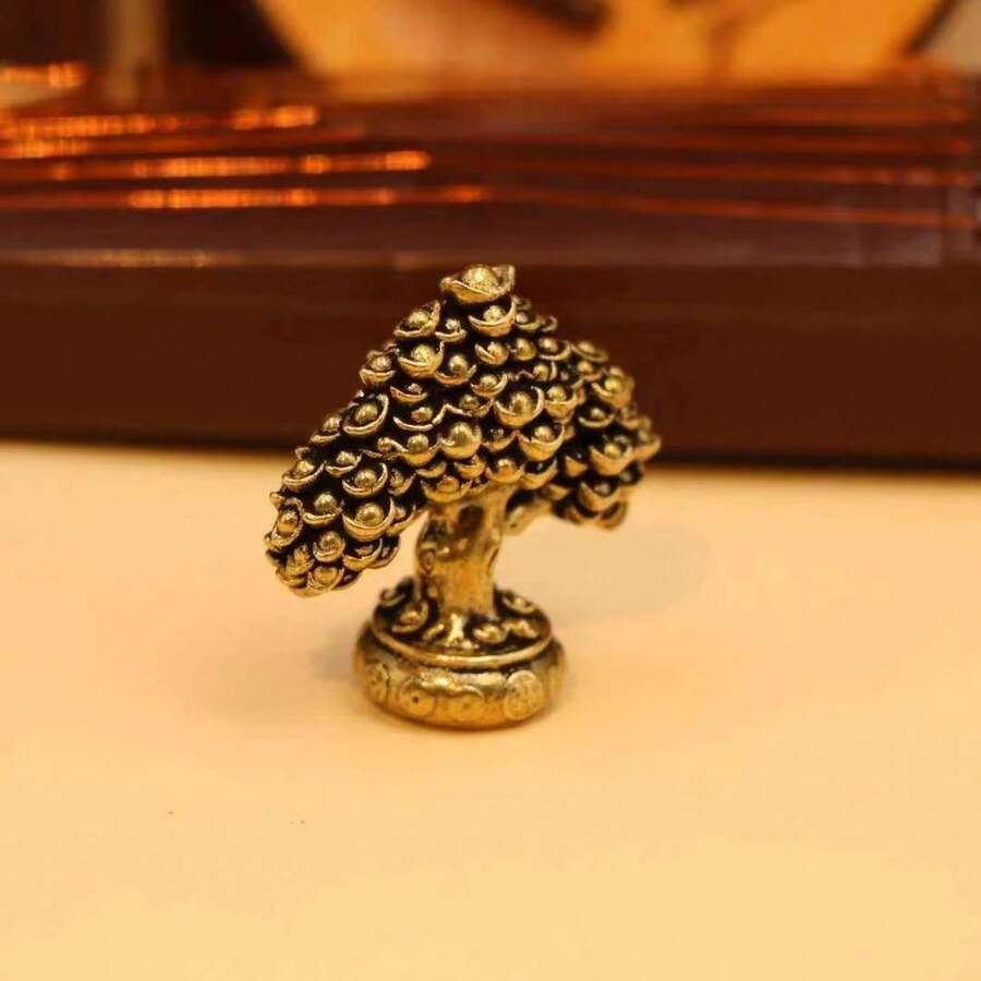 1pc Solid Money Tree Wealth & Fortune Ingot Tree Vintage Decorative Ornament Money-Making Tree Craft - 1PC - View 1