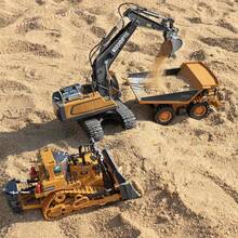Remote Control Excavator, Suitable For 6-12 Years Old Boys Toy. 11-Channel Remote Control Construction Vehicle With Sound And Light Effects And Metal Bucket. Perfect As A Birthday Gift For Children 6 Years Old And Above. (2.4 GHz Frequency) - Multicolor - View 8