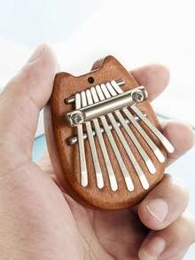 1 pieza Kalimba mini de gato de 8 teclas, exquisito piano de dedo pulgar marimba, accesorio musical colgante para regalo - Multicolor - Ver 4