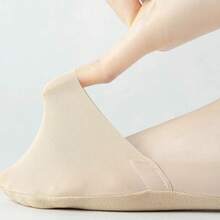 5 Pairs Ice Silk Low-Cut No-Show Socks For Women, Summer Thin Non-Slip Anti-Slip Heel Socks For High Heels, Random Packaging Card - Multicolor - View 3