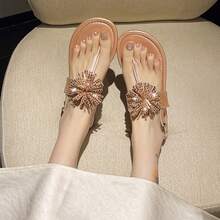 Women's Casual Daily Vacation Beach Flat Flip Flops - Baby Pink - View 3