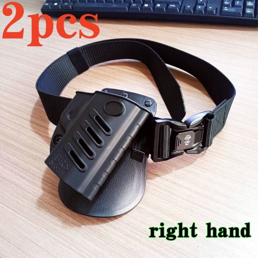 2pcs Set Outdoor Hunting Tactical Belt + Holster, Nylon Material, Lightweight And Wear-Resistant, Metal Buckle, Automatic Buckle, Compatible With PX4 Holster, BRS Beretta 92 Holster, Universal Holster