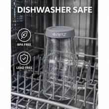 - Vaso de vidrio de borosilicato de 32 onzas con asa, taza de caf helado, reutilizable, apto para lavaplatos, sin BPA, lila - Rosa + 32 Oz (946.35ml) - Ver 8