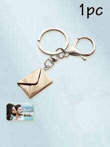 LICVIC 1/2 Custom Photo Keychain, Envelope-Style Personalized Keychain, Size: 2x1.7cm, Rose Gold/Silver/Gold Metal Keyring - Style a - View 11
