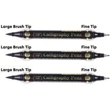 3pcs/Set Dual-Tip Calligraphy Pens, 4 Different Tip Sizes (Extra Fine/Fine/Medium/Bold), Black Ink Marker Pens, Suitable For Calligraphy, Hand Lettering, Drawing, Bullet Journaling, Signing And Artistic Writing - Dual-tip - View 10